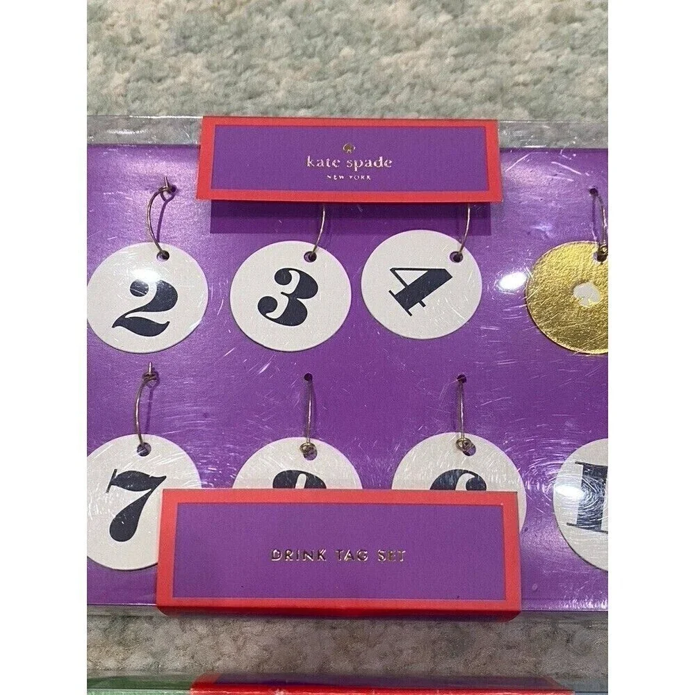 Kate Spade Cocktail Napkins and Drink Tags - Blue Green - Party Bridal Baby